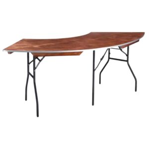 Table quart de lune 130 cm X 280 cm X 75 cm