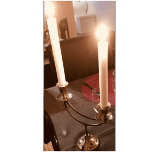 Bougeoir en argent, 25cm