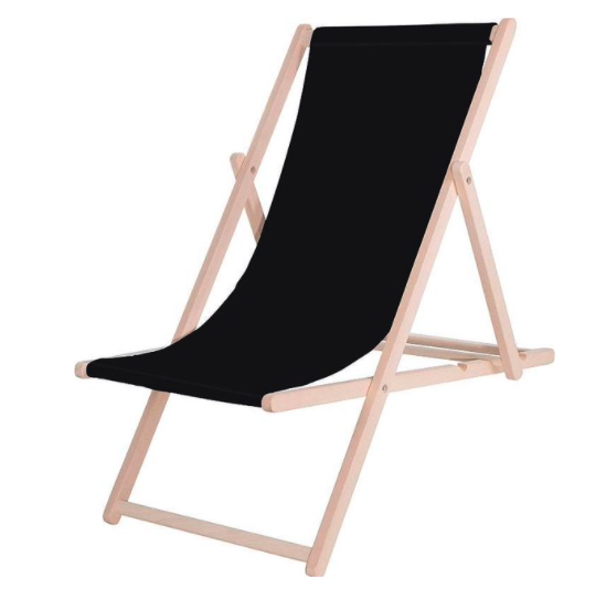 chaise longue ajustable noir