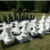 Tapis d'échequier géant, avec ses pièces géantes